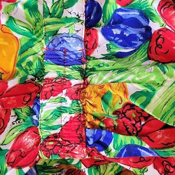 Vintage Candy Floss Fruits Print Pin Up Rockabilly Dress Kawaii Kitsch 50's XS/S - Picture 12 of 16